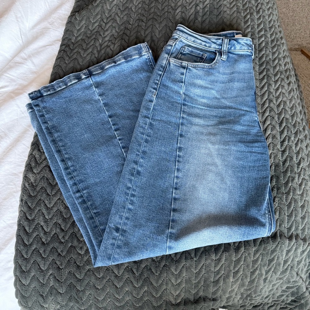 Zenana Wide Leg Side Panel Soft Stretch Jeans NWOT - Picture 8 of 13